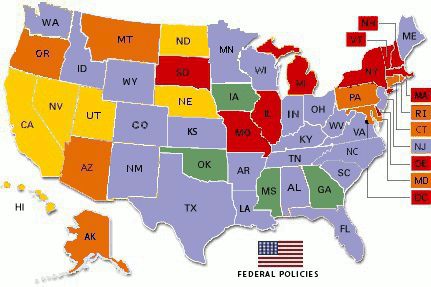 Map of State Policy from the Davidson Institute